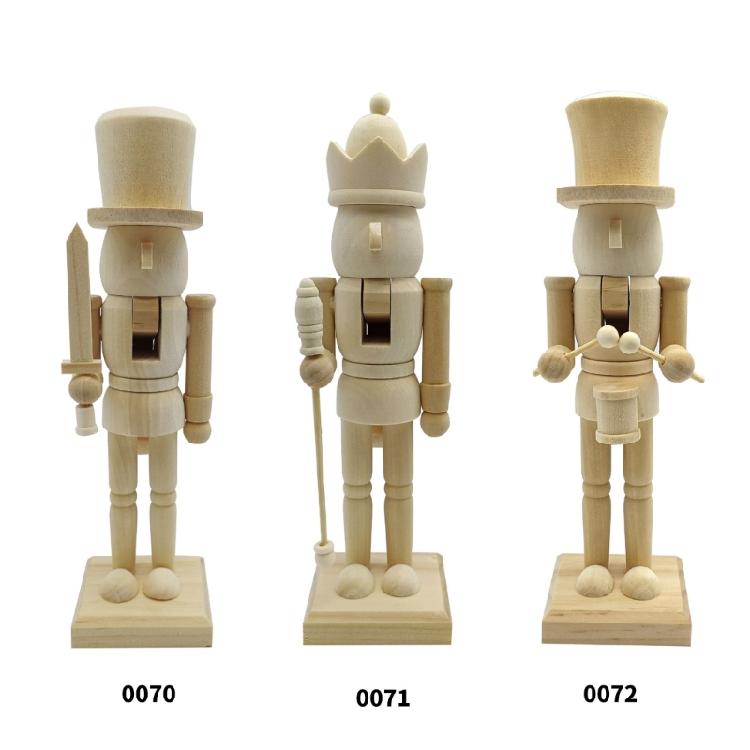 Christmas Unfinished Nutcrackers 25.5cm Unfinished Wood Nutcrackers Christmas Painting Nutcrackers Figures Decorations