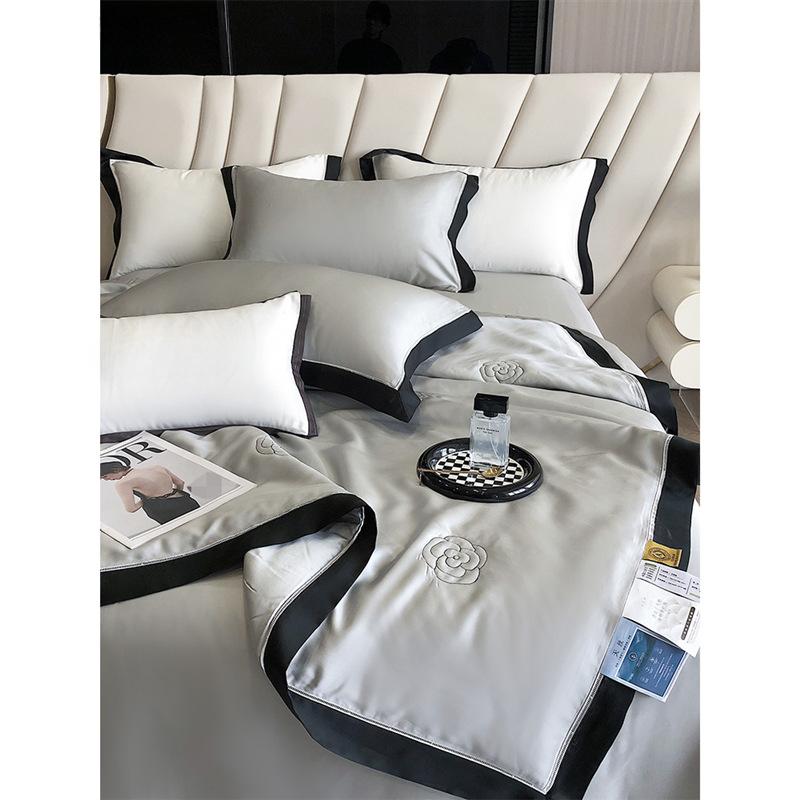 Ummer Cool Quilt Set of Four, 100 Strands of Heavenly Silk Cool Ice Silk Summer Quilt