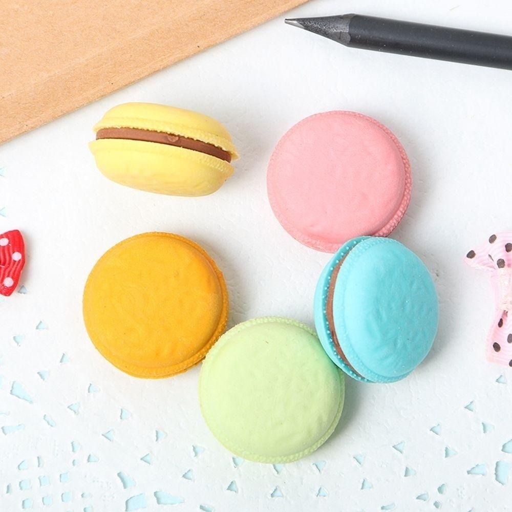5 Pièces Macaron Gommes Créatives Gommes à Effacer Cadeau pour Filles Fournitures d'Écriture Scolaires et de Bureau Papeterie Mignonne