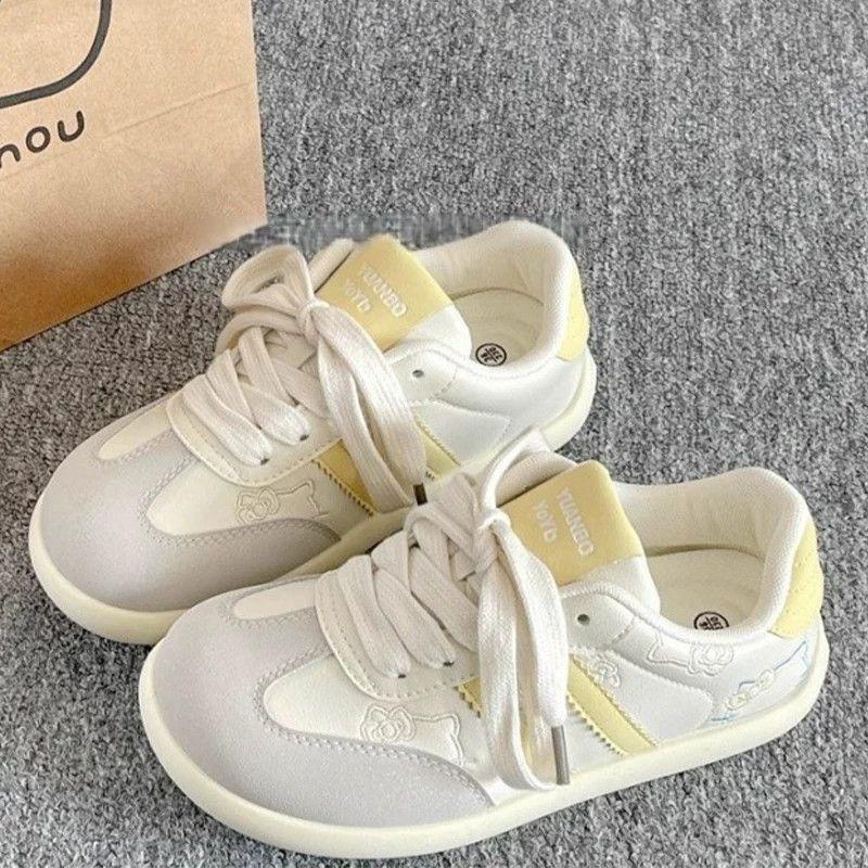 Little White Shoes Women's 2025 Summer New Pink Ugly Cute Moral Training Shoes Chic Niche Korean Version Round Head Learning Casual Board Shoes