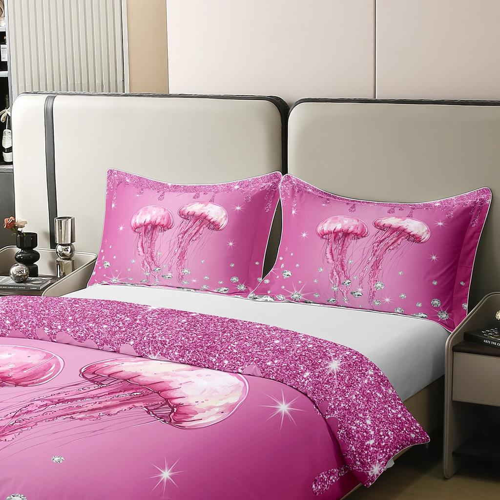 Comforter Cartoon Jellyfish Printed S Adult High Quality Bedding Set Bed Giftqueen Size Warm Soft And Breathable