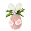 Flower Dot Foam Easter Eggs Colorful Rabbit Design Felt Egg Pendant Decorative with Rope Hanging Flower Egg Venue Layout
