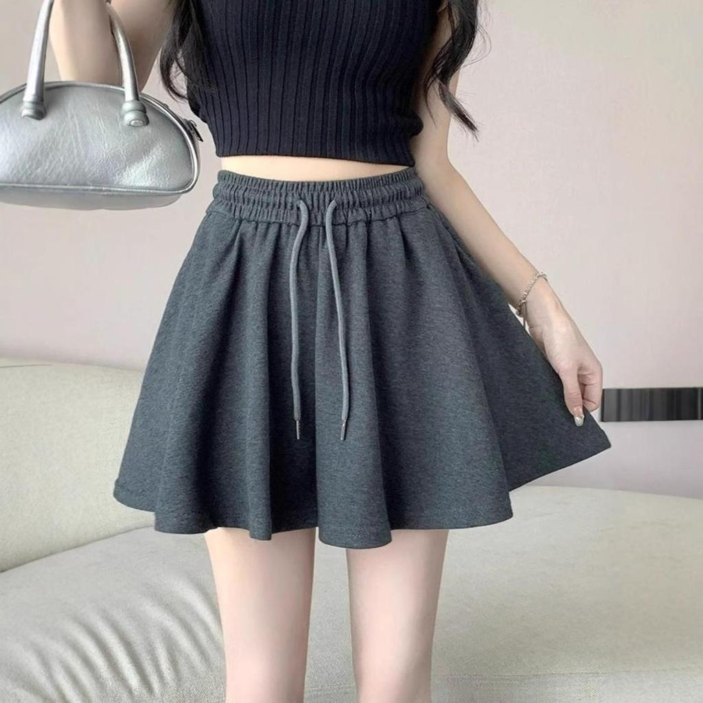 150 New Gray Wide-Leg Ballet Shorts for Petite Women - High Waist, A-Line Casual Sports Pants