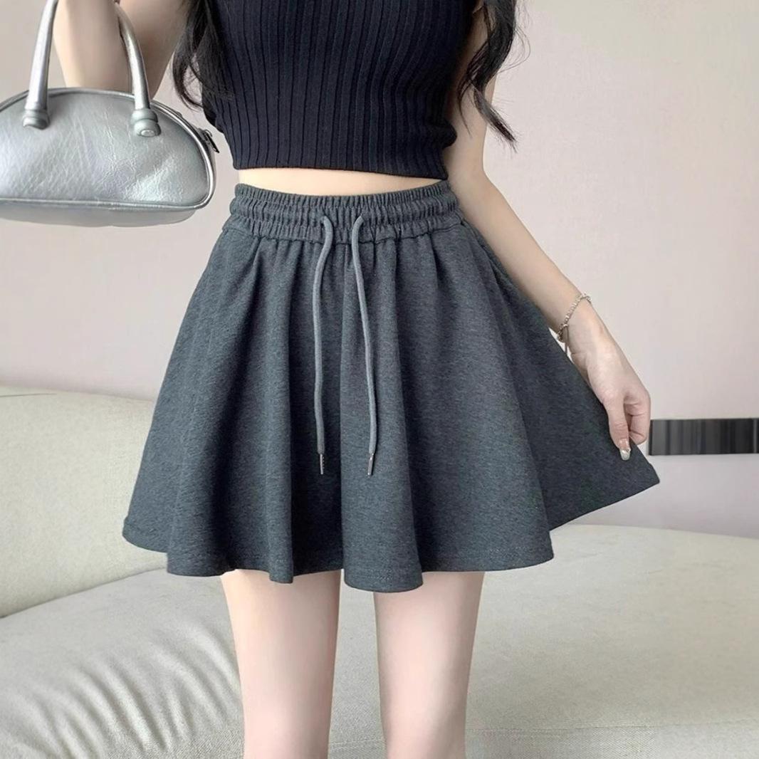

150 New Gray Wide-Leg Ballet Shorts for Petite Women - High Waist, A-Line Casual Sports Pants XL (116-125 jin) чёрный