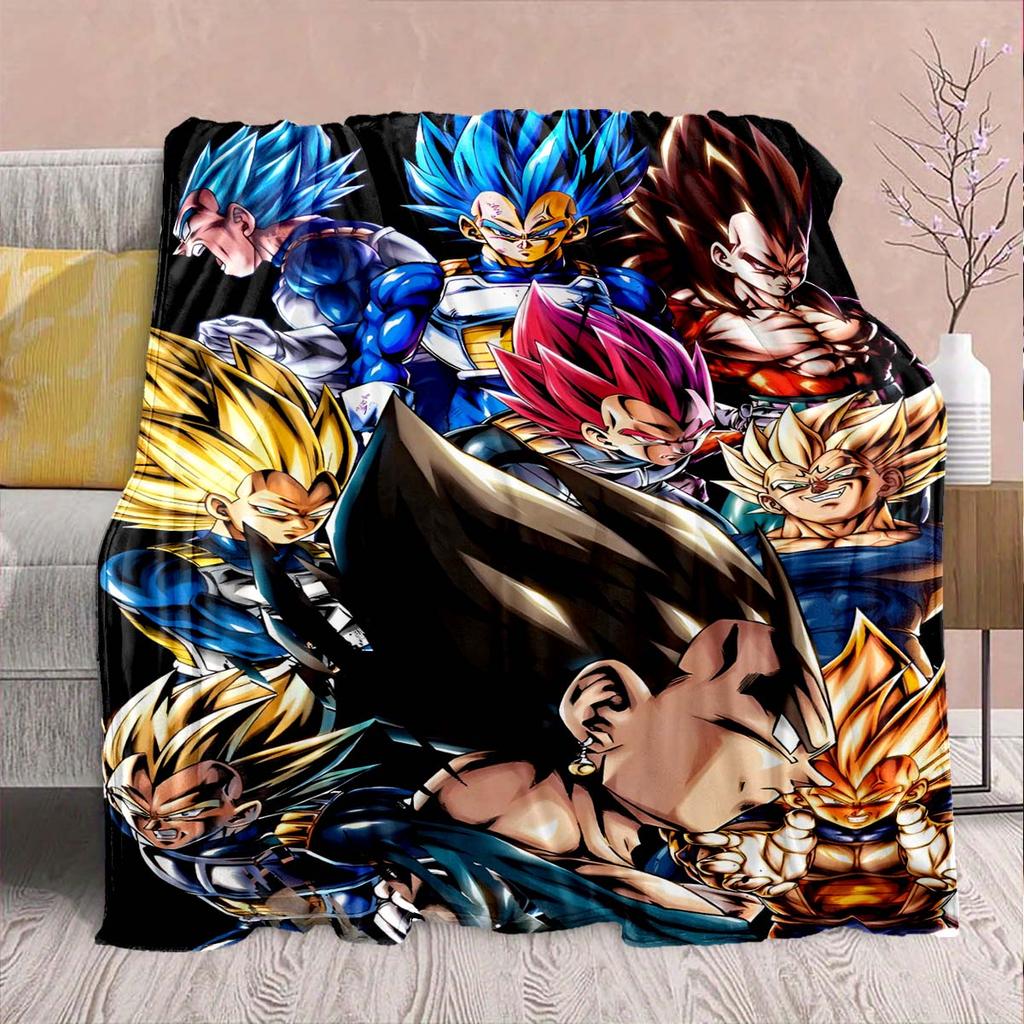 Dragon Ball Anime Flannel Blanket - Soft Warm Perfect for Sofa, Bedding Camping Travel Office Home Decor -QJY