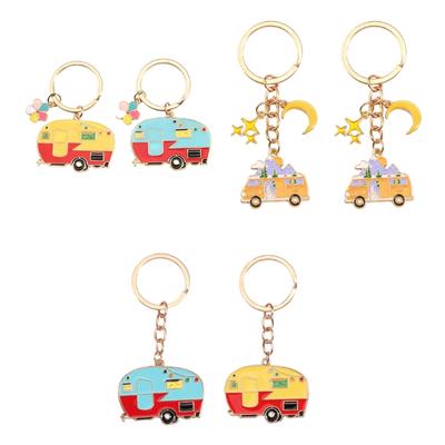 2 Stück Camping Schlüsselanhänger Set Bunte Wohnmobil Schlüsselanhänger Stilvoller Taschenanhänger Schlüsselanhänger Geeignet für Reiseliebhaber