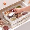 Spice Storage Box 9 Compartments Divided Serving Tray with Lid Food Grade Fruit Nut Snack Storage Box Organizer Charcuterie Container
