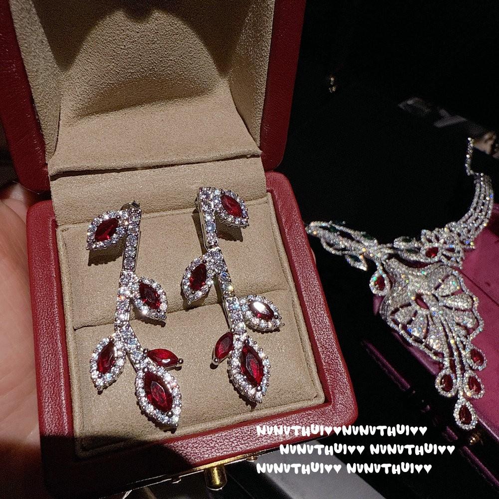 

Украшения, Итальянский двор Винтажное ожерелье с камнем-ирисом Винтажные серьги с цирконом в виде лозы, Набор