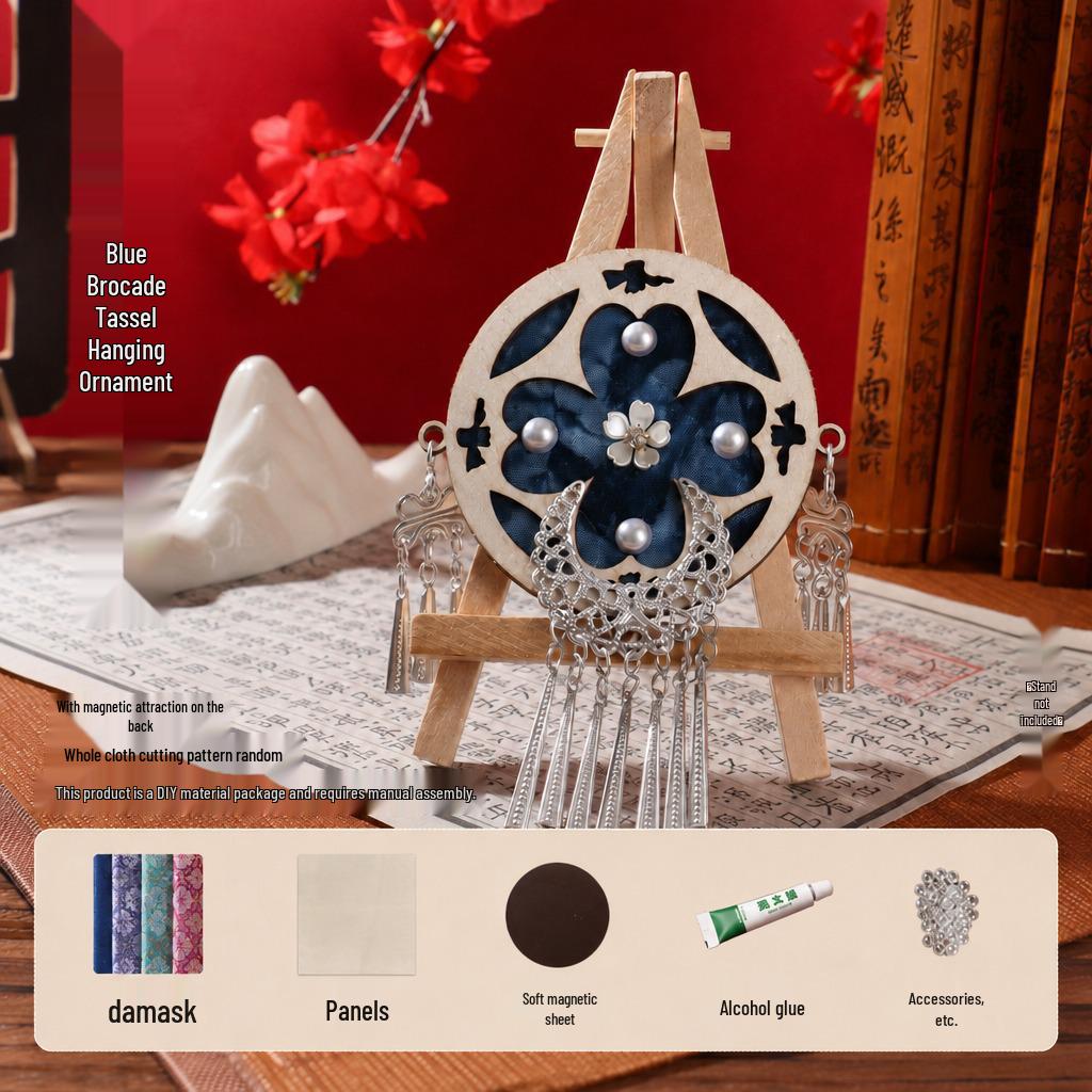 Sterling Silver Imitation Brocade Refrigerator Magnet DIY Kit for Dragon Boat Festival Parent-Child Handmade Activity & Cultural Team Building.