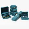 Gold Buckle Velvet Jewelry Box with Rounded Corners for Rings, Necklaces, and Bracelets