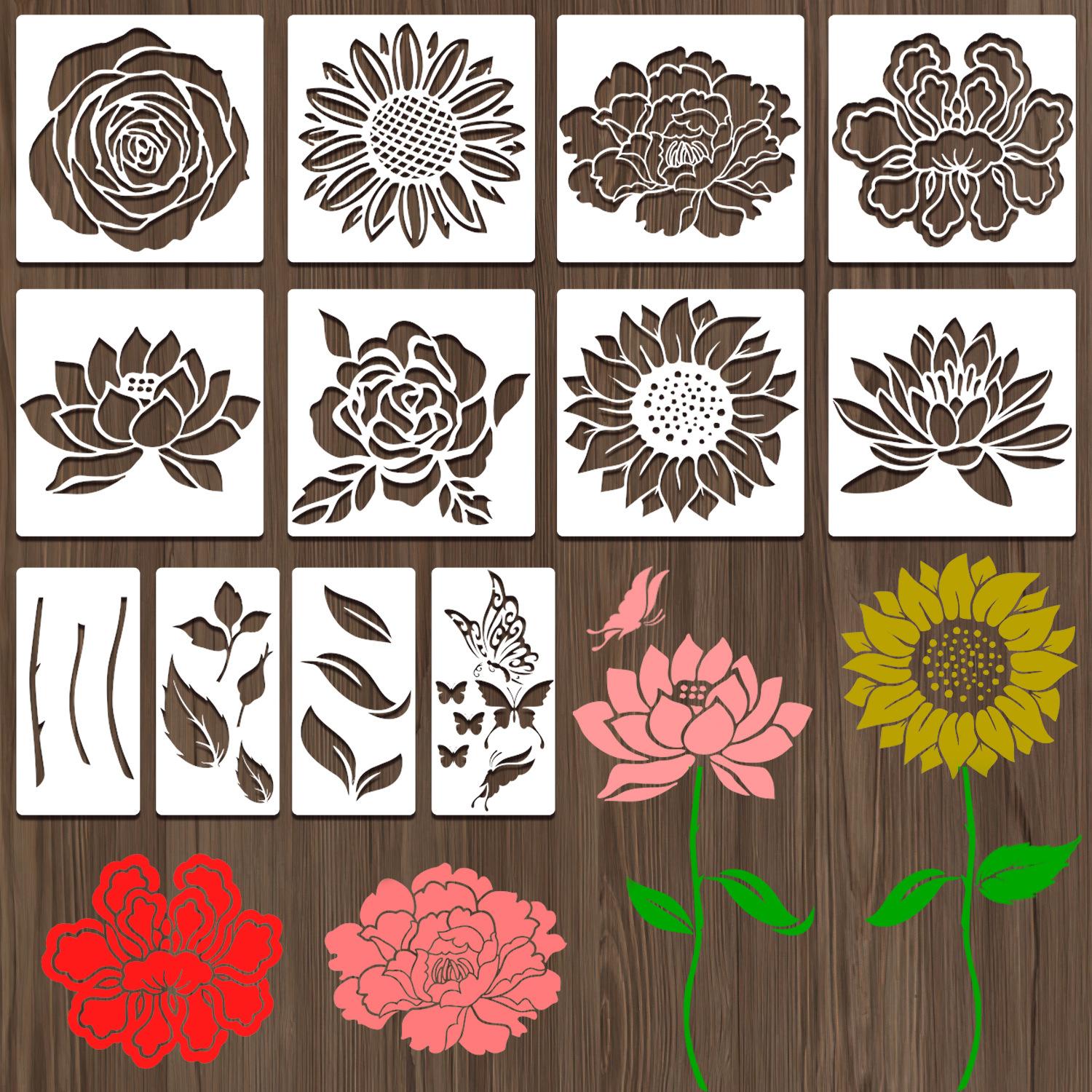 

Цветы, бабочки, полые шаблоны для рисования, распыления, трафаретной печати и недостающие печатные платы, сделай сам, шаблоны для садового дизайна