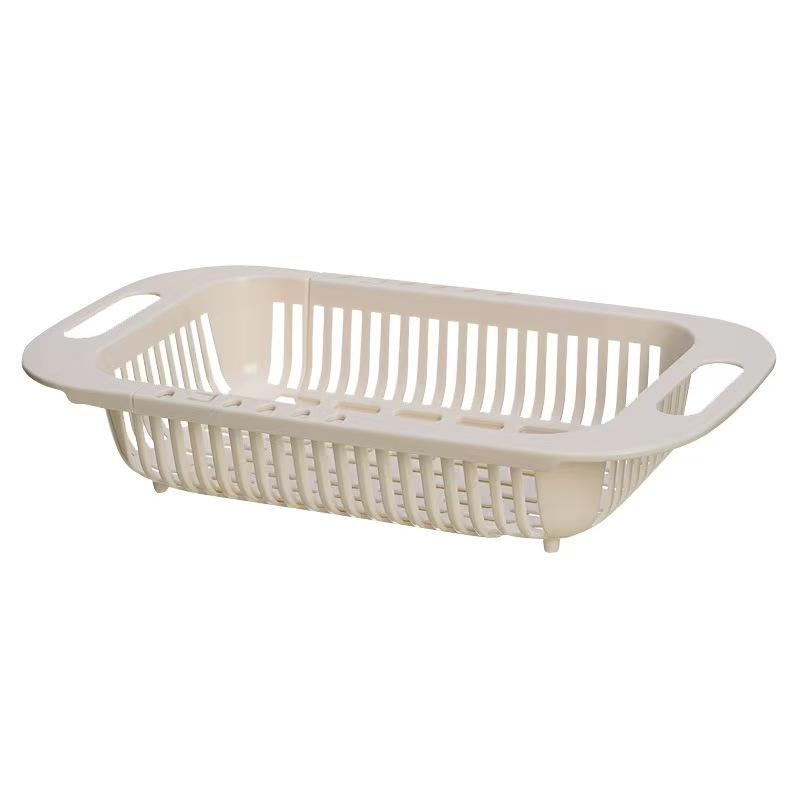 Drain Basket Bowl Rack Kitchen Fruit Basin Storage Rack Sink Retractable Sink Storage Rack Multifunctional Drainage Basket For