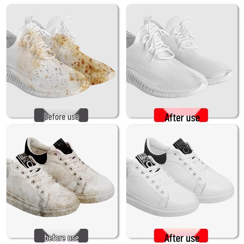 White Shoe Cleaner: Stain & Yellowing Removal Foam Brush, 0.01 Free Shipping