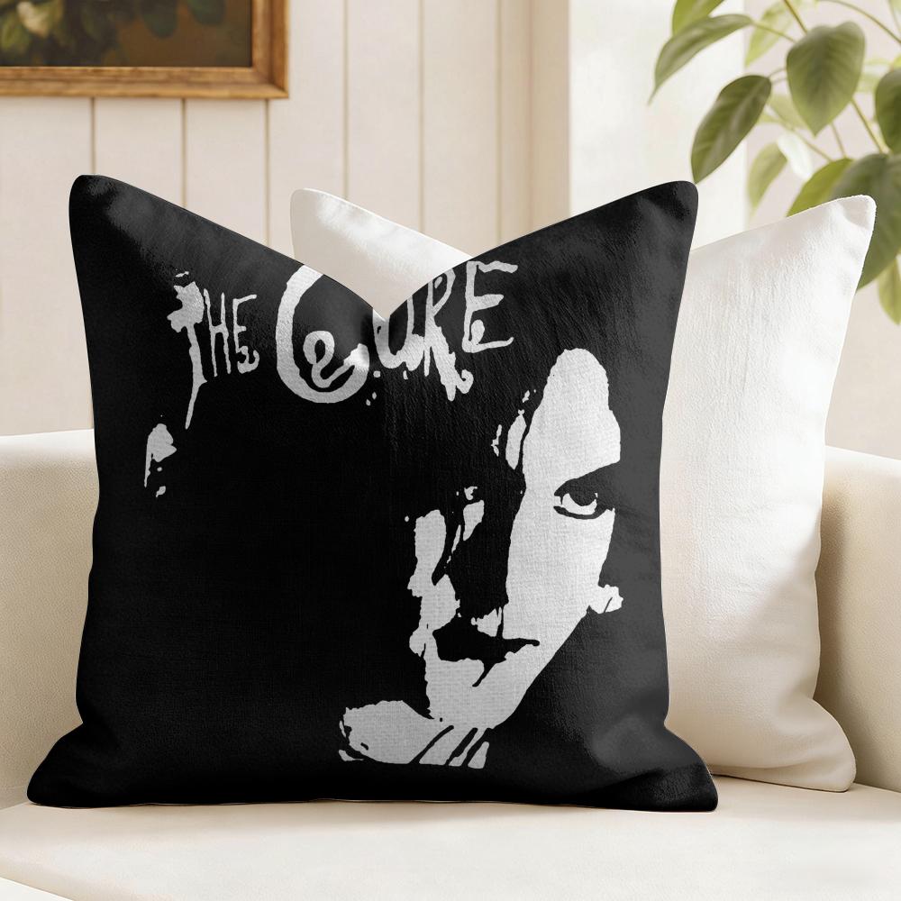 Vintage The CCure Rock Band Cushion Cover Natural Linen Double Sided Print Throw Pillow Case for Sofa Couch Home Decor