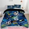 Mode Cartoon Fußball Print Bettbezug Set Fußballmuster Sportthema Bettwäschebezug Bunter Stil Bettdeckenbezug Sets