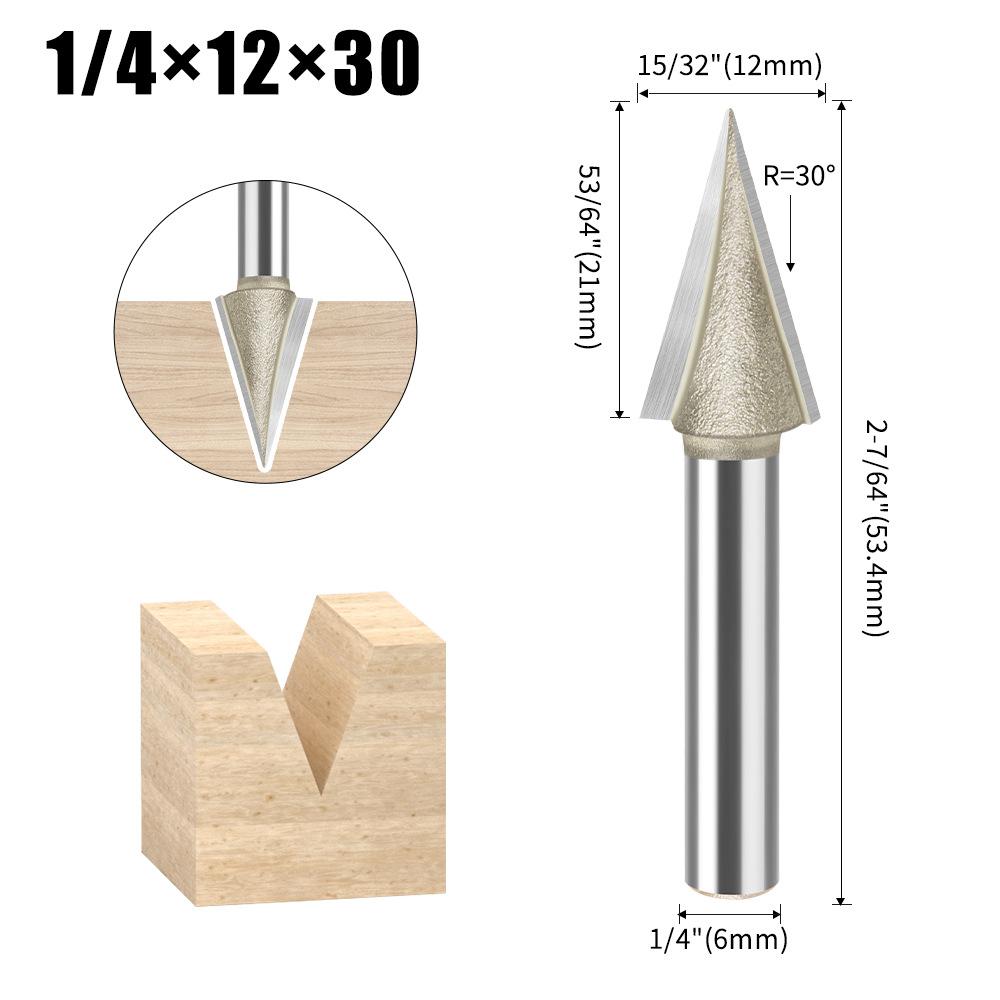 30 Degree Oblique Sharp Knife Slotting Knife Carving Knife Woodworking Wood Carving Milling Cutter Carving Cutter Trimming Machine Engraving Cutter