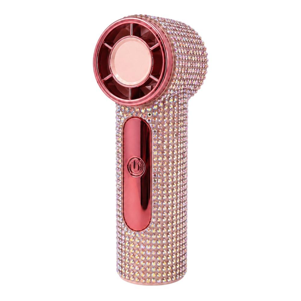 Sparkling Mini Cooling Fan Long-Lasting Portable Hand Fan Rhinestone Handheld Fan Travel Use