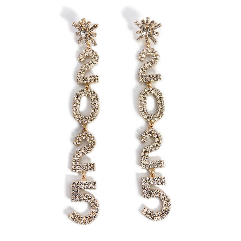 

Блестящие серьги-подвески со стразами, изысканные серьги-подвески из циркония, новогодние подарки для женщин и девочек золотой