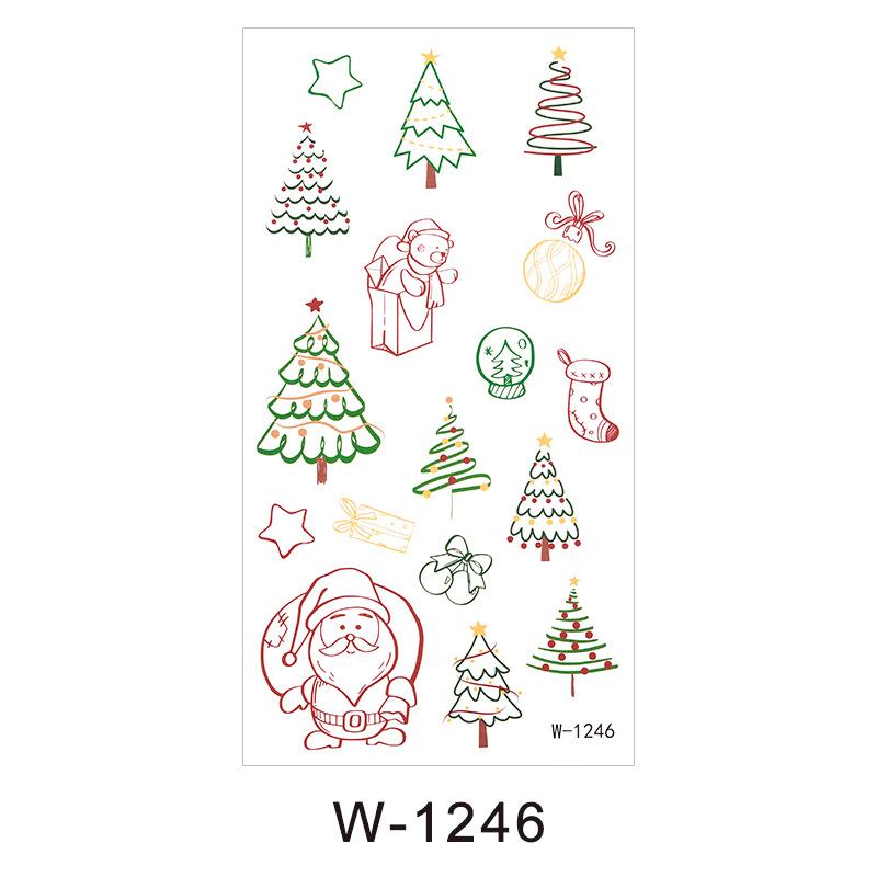 Cartoon Tattoo Sticker Waterproof Christmas Luminous Tattoo Sticker Cute Temporary Tattoo