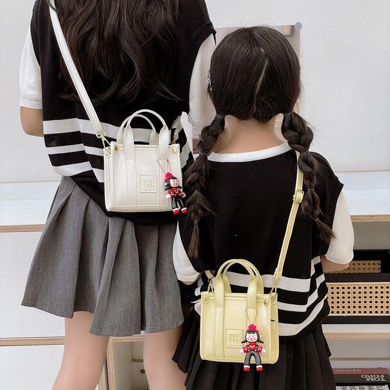 English Solid Letters Color Smooth Satchel Durable Kids Small Bag Crossbody