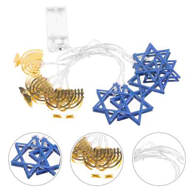 Chanukka-Lichterkettenhalter, Feen-Dekoration, Innendekoration, Schmiedeeisen, Partygeschenke, elektrisch betriebenes Ornament