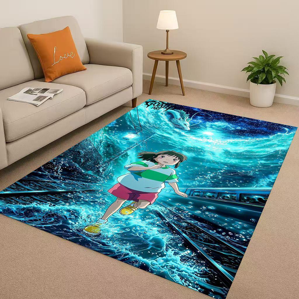 Classic Cartoon Spirited Away No Face Man Living Room Non-Slip Area Rug Soft Carpet for Bedroom Playroom Sofa,Home Decor Doormat