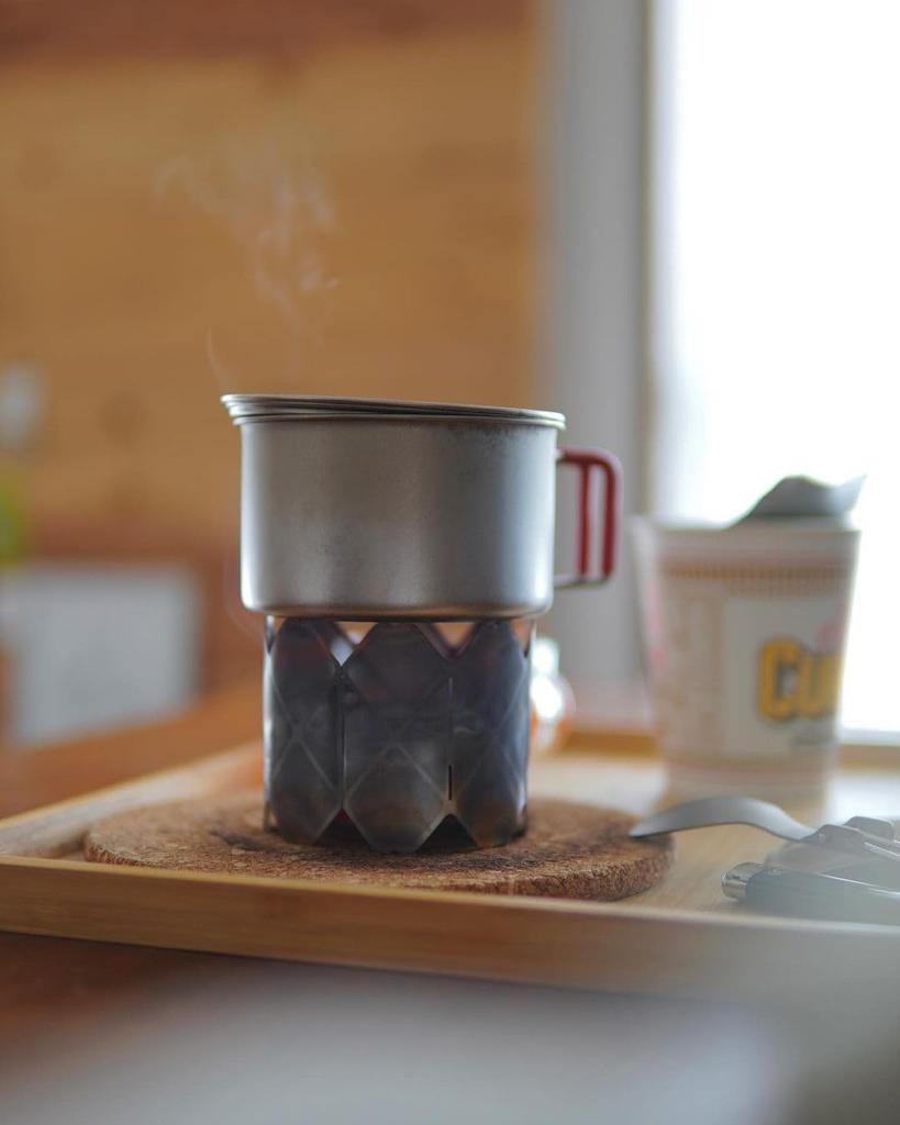 Ti-Mesh Stove Titanium Mesh Stove, Large, with Trivet and Wind Shield, for Solo Camping, and Flame Burner