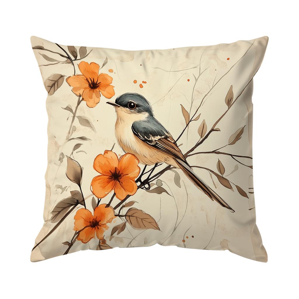 Retro Floral Birds Pillowcase Printed Polyester 40/45/50Cm Throw Pillowcover Decorative Sofa Cushion Pillowslip Home Decor