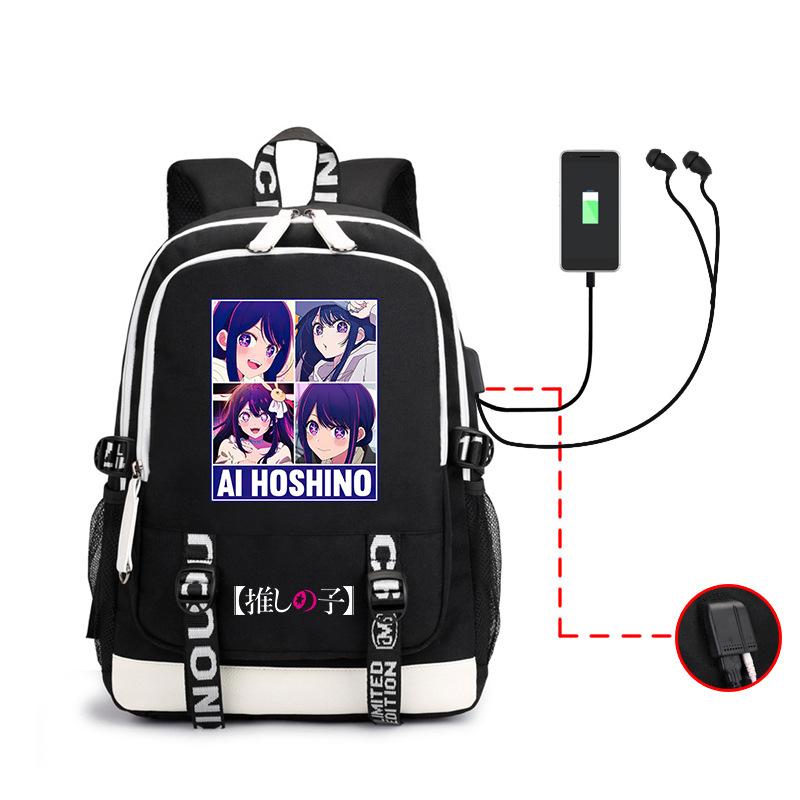 Animation Peripheral Schoolbag Usb Multi-Function Large-Capacity Computer Bag Outdoor Travel Backpack