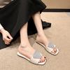 Crystal Women Flats Slippers Summer Open Toe Beach Flip Flops Summer 2025 New Luxury Shoes Outdoor Sandals Femme Slides