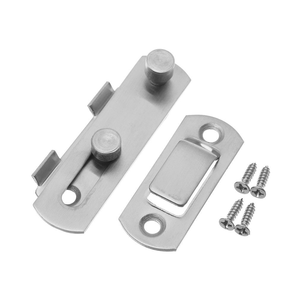 

Stainless Steel Door Bolt Durable Cabinet Catches Window Catch Lock Silent Gate Buckle Padlock Clasp Furniture Fittings Hardware 2inch-silver