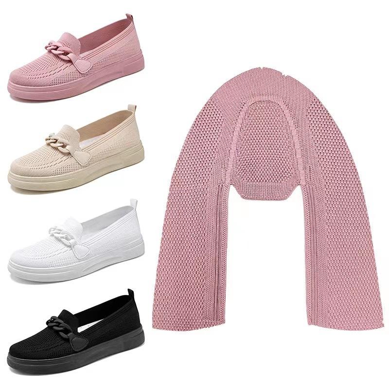 3D Fly-woven Upper 2025 Direct Supply Shallow Mouth One Pedal Breathable Knitted Upper Work In Progress Middle-aged and Elderly Shoes Help Surface