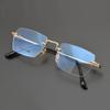 Rimless Pure Titanium Glasses Frame with Blue Light Blocking for Men & Women, Model CH5800
