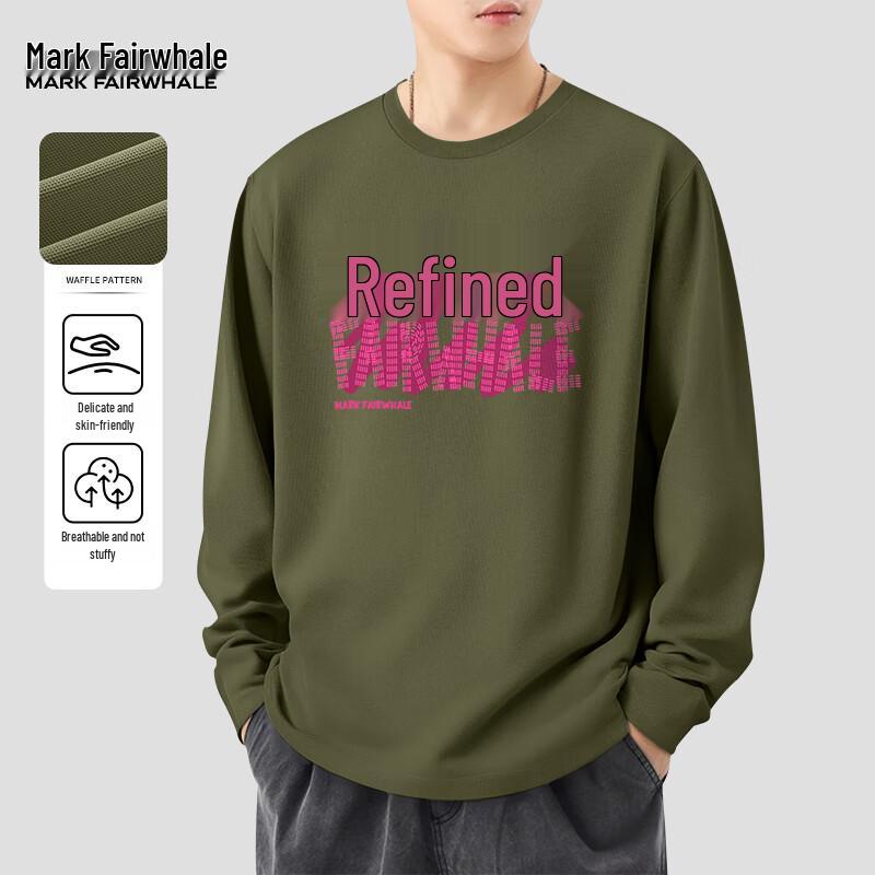 Men s American Style Waffle Knit Long Sleeve T-Shirt M