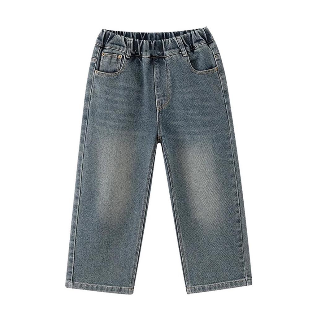 Children's Fashion Elastic Waist Wide Leg Jeans