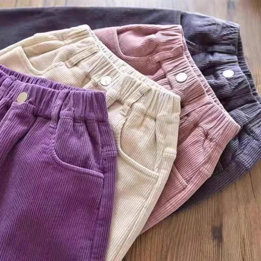 Girls Boys Pants Autumn and Winter Outer Wear Padded and Thickened Pants Children Long Pants Winter Long Pants