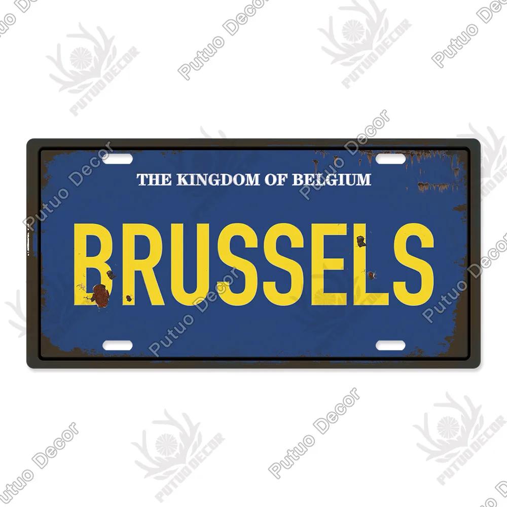 Putuo Decor Stadt Metallschild Plakette Metall Vintage Kennzeichen Blechschild Wanddeko für Man Cave Pub Bar Dekoration