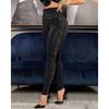 Women's Fashion Casual Colour Block Print High Waist Trousers Pants & Capris
