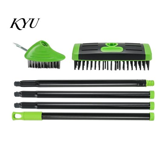 Outdoor Floor Gap Brush 3-in-1 Deck Brush, Scrub with Long Handle, Detachable Deep Cleaning for Pavers Weed Stone Joints, Patio, Pavers, Driveway,