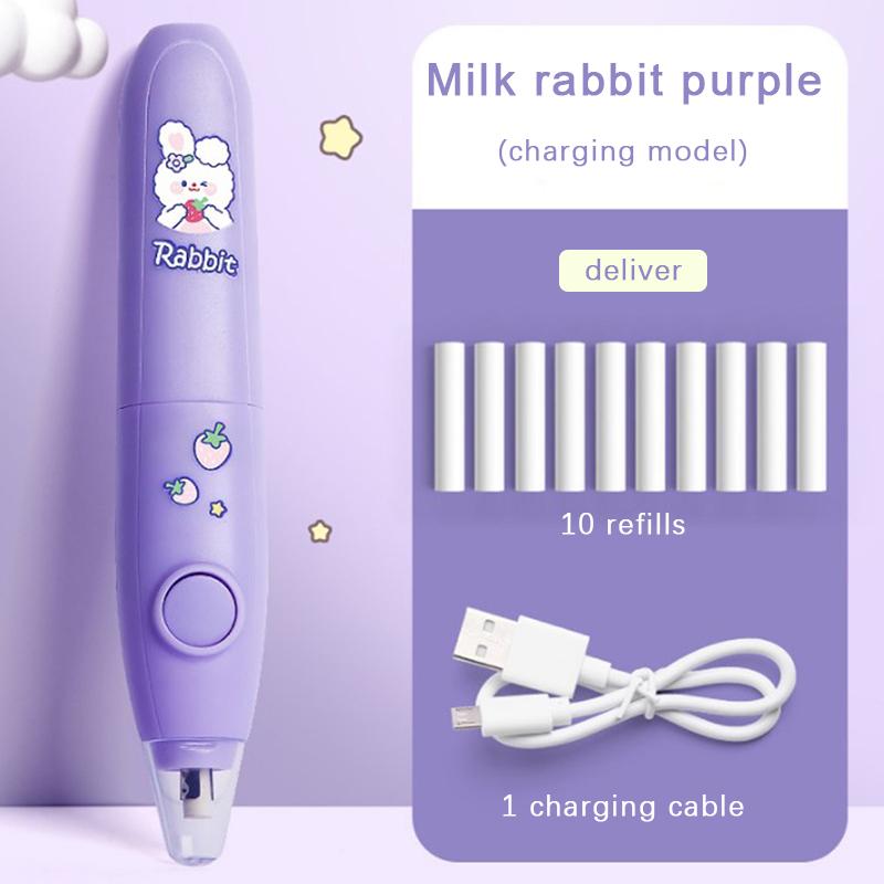 Elektrischer Radiergummi, Bleistiftzeichnung, niedliche Knetradiergummis, Kinder, Schüler, Kawaii-Radiergummi