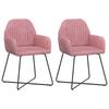 Dining Chairs 2 Pcs Velvet Pink 55 X 50 X 84 Cm