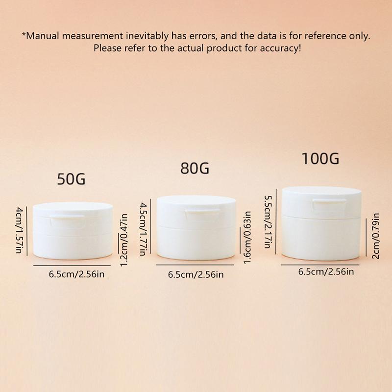 50/80/100g White Empty Plastic Flip-Top Container Refillable Bottle With Hand Pulled Mat And Spoon Face Cream Jar Cosmetic Box