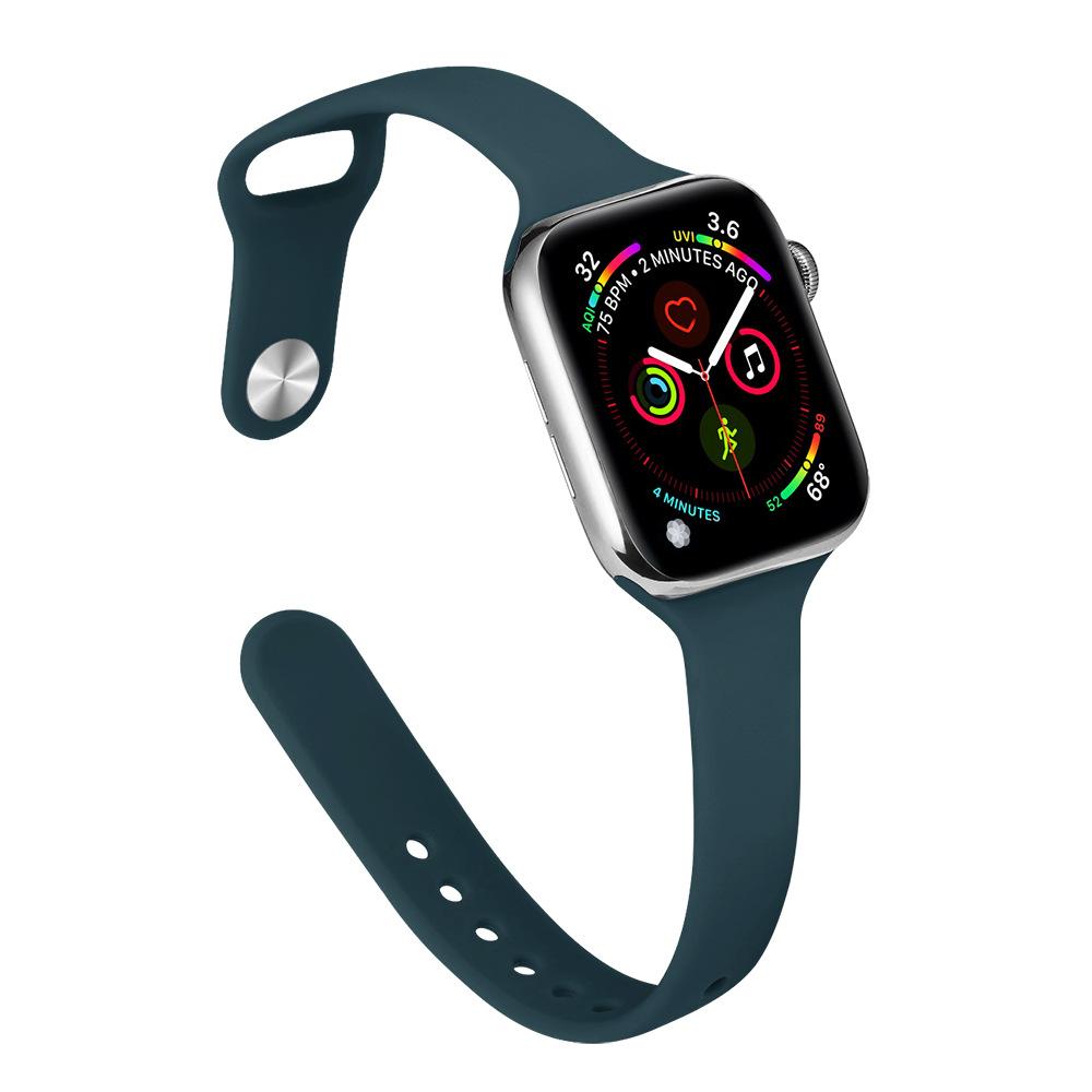 Slim Waist Silicone Watch Strap for Apple Watch Series 1-12, Ultra 1-3, SE3