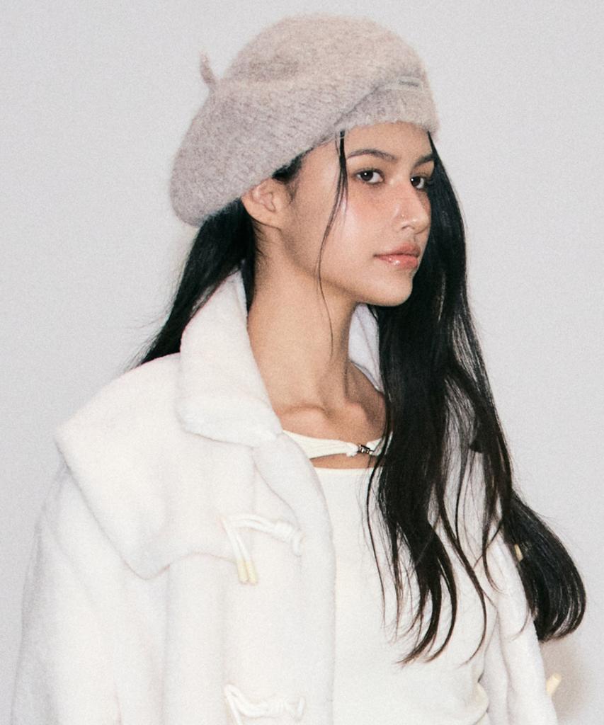 ZEROPLANET Sage Angora Touch Beret [Oatmeal]