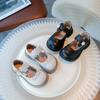 2024 Children Leather Shoes for Girls Autumn New Fashion French Style Soft Comfortable Princess Elegant Lace Chic Pearl Flats