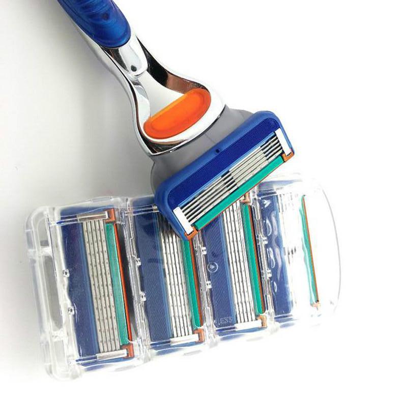 Neuer 4-teiliger professioneller Fusions-5-Klingen-Bartrasierer für Männer Scharfe Klingen