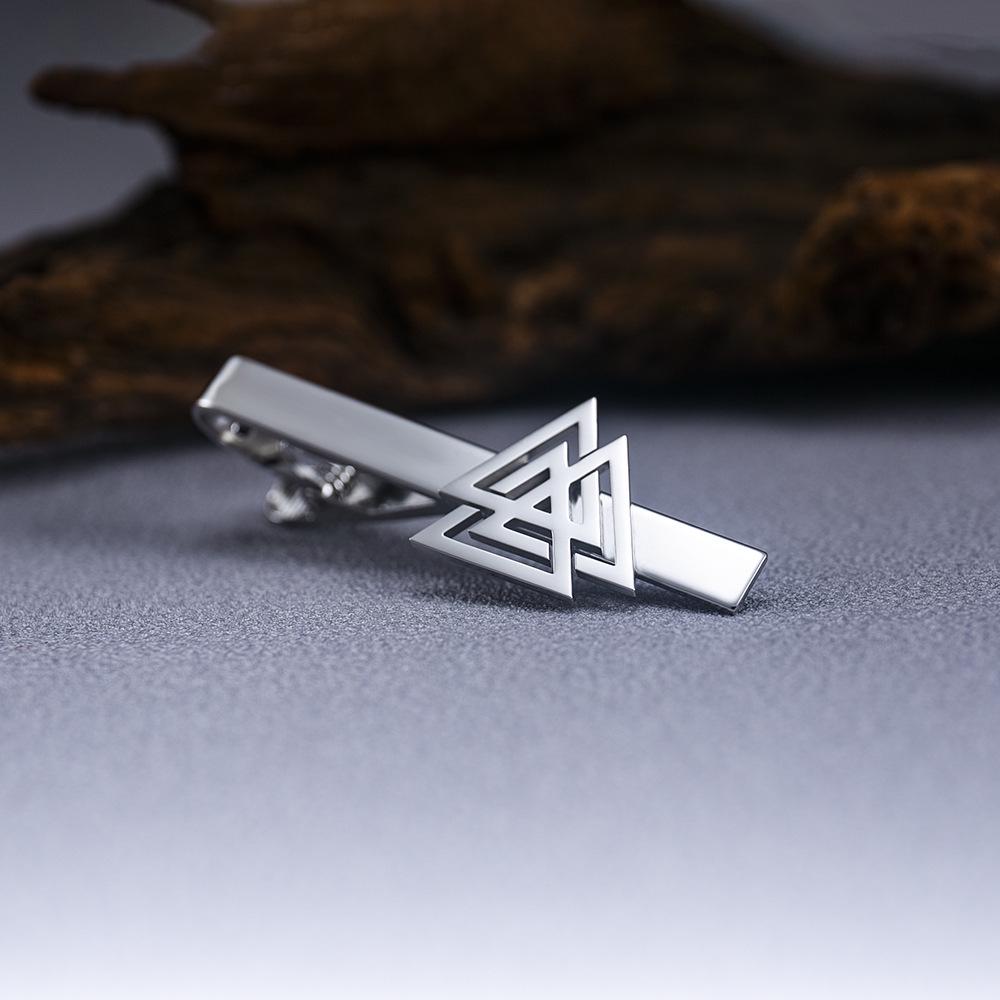 

Мужской винтажный галстучный зажим из нержавеющей стали с кельтским трикветром для формальной и свадебной одежды серебряный