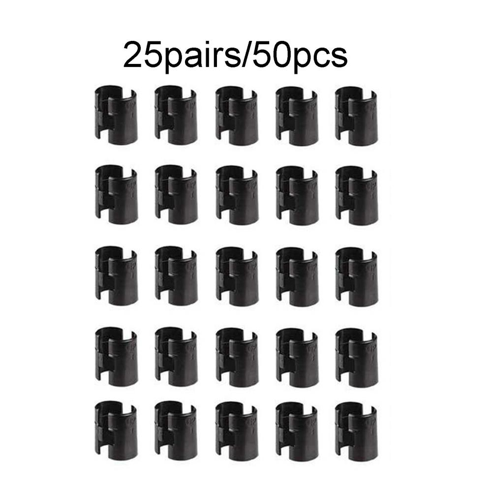 

50Packs Shelving Sleeves Wire Shelving Shelf Lock Clips Bamboo Tube Fixed Plastic Clip Set Rugged home shelf accessories чёрный