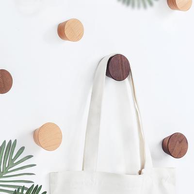 1 STÜCK 60/50 mm runde Holzhaken Kleiderhaken Buche Schwarznuss Holz Huthalter Wand Schlüsselhalter Moderne Wohndekoration Rack