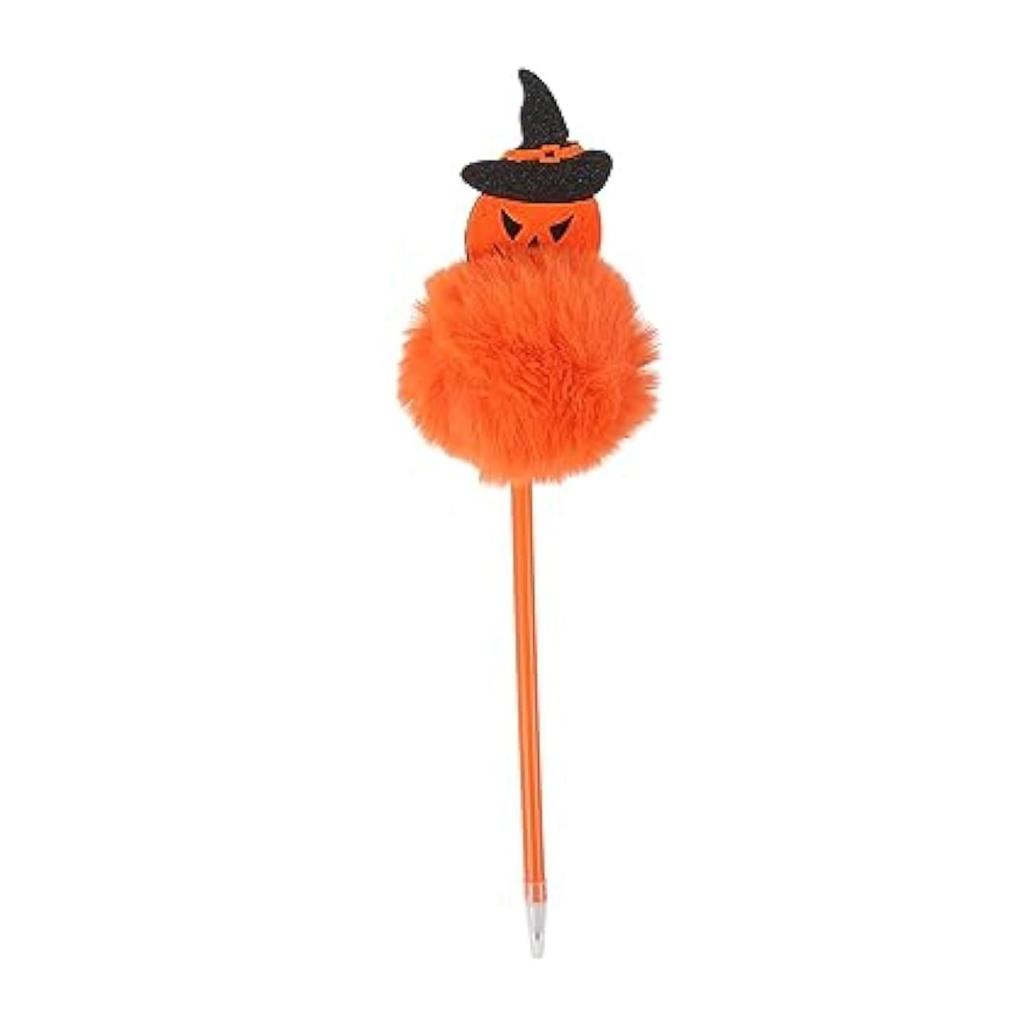 Halloween Plush Ball Pen Cute Halloween Pumpkin Ballpoint Pen Creative Shape Ballpoint Pen Children's Stationery 2ml
